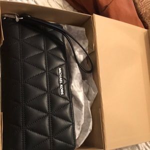 Michael Kors Black Travel  Continental Wallet